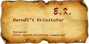 Bernát Krisztofer névjegykártya